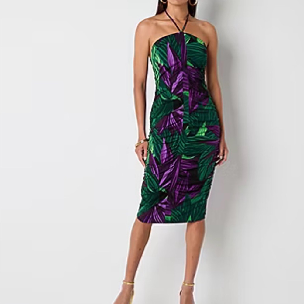 Bold Elements Womens Floral Bodycon Strapless Dress